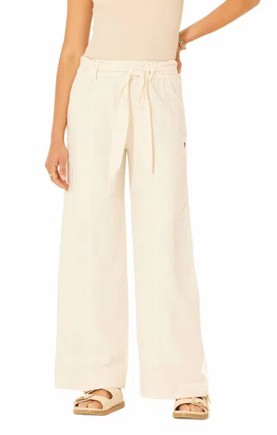 Bila77 Garnet Tie Front Pant In Whisper White In White