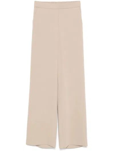 P.a.r.o.s.h Wide-leg Beige Cady Pants With Minimalist Aesthetic In Multi