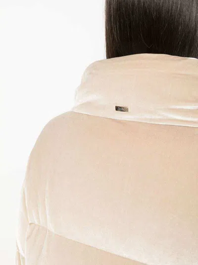 Herno Padded Velour Hooded-jacket In Neutral