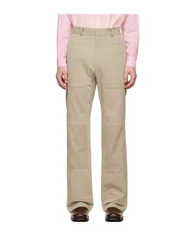 Open Yy Square Reverse Patched Pants In Neutral