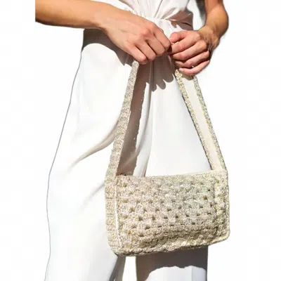 Shiraleah Luna Crochet Shoulder Bag In Natural In White
