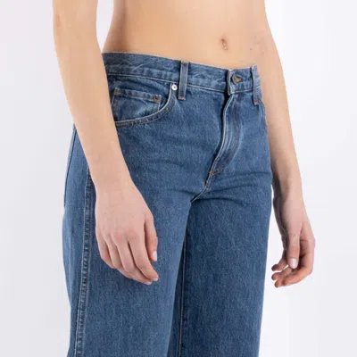 Khaite White Cotton Jeans In Blue