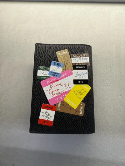 Balenciaga Travel Document Organizer Graphic Print In Black