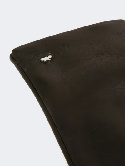 Weekend Max Mara Lambskin Leather Gloves In Black