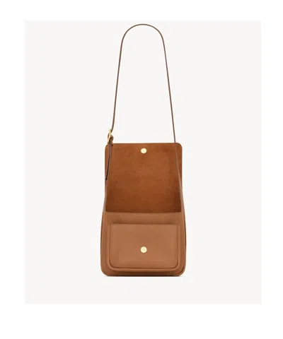 Saint Laurent Small Satchel In Leather In Brown