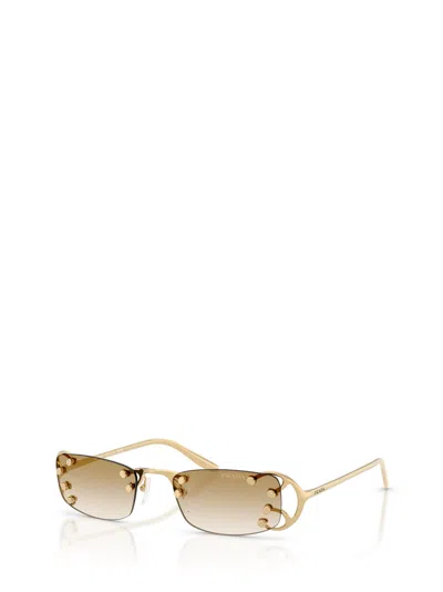 Prada Rectangle-frame Sunglasses In Gold