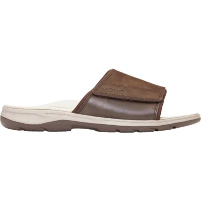 Vionic Men's Stanley Velcro Slide In Brown In Brown