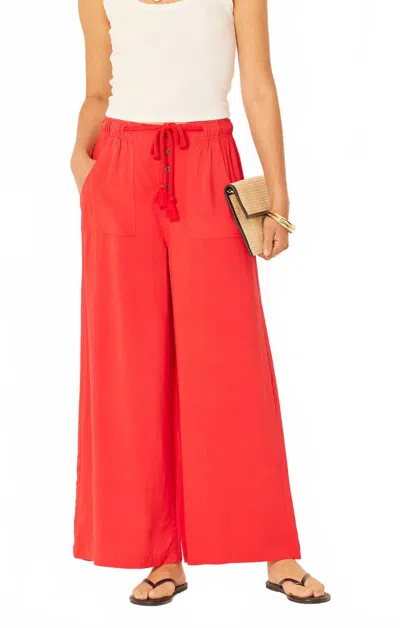 Bila77 Castillo Wide Leg Pant In Red In Red
