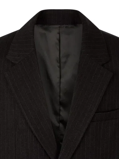 Studio Tomboy Striped-pattern Blazer In Black