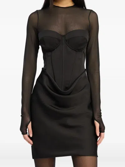 Rotate Birger Christensen Corset Mini Dress In Black