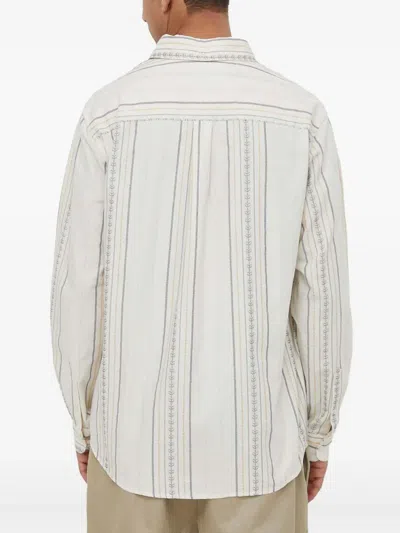 Les Deux Striped Pocket Shirt In White
