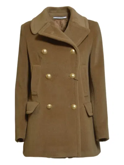 Tagliatore Double-breasted Button-fastening Coat In Brown
