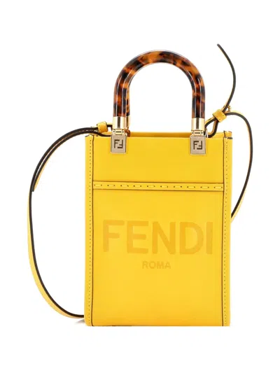Pre-owned Fendi Sunshine Shopper Tote Leather Mini Crossbody Bag