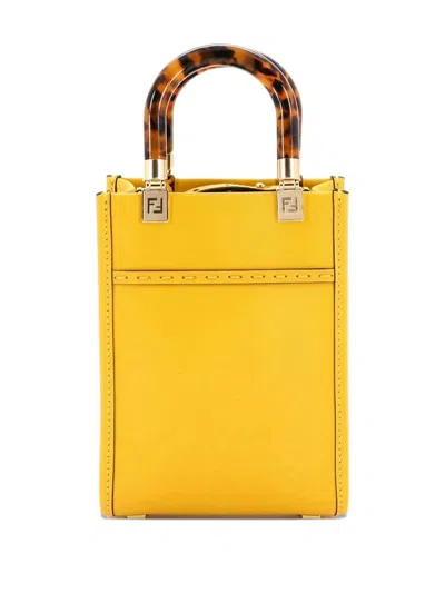 Pre-owned Fendi Sunshine Shopper Tote Leather Mini Crossbody Bag