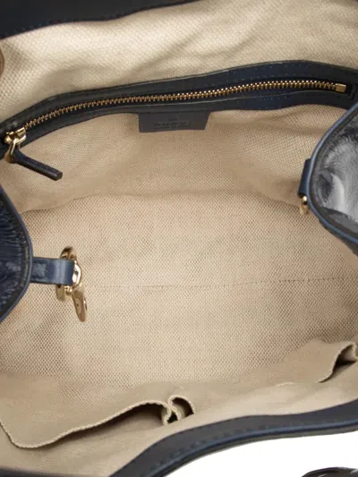 Pre-owned Gucci 2000-2015 Small Patent Soho Satchel In Blue