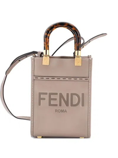 Pre-owned Fendi Sunshine Shopper Tote Leather Mini Crossbody Bag
