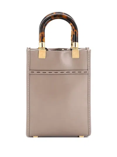 Pre-owned Fendi Sunshine Shopper Tote Leather Mini Crossbody Bag