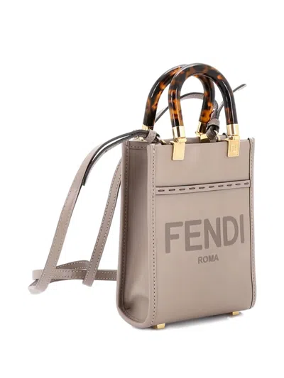 Pre-owned Fendi Sunshine Shopper Tote Leather Mini Crossbody Bag