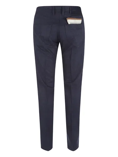 Jacob Cohen Logo-patch Trousers In Blue