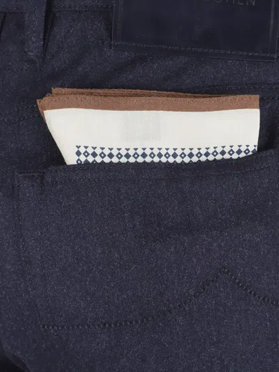 Jacob Cohen Logo-patch Trousers In Blue