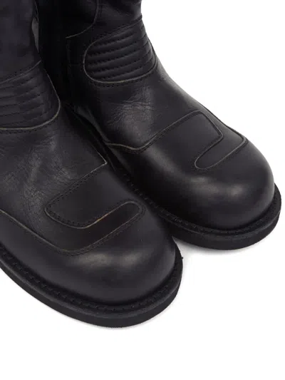 Mm6 Maison Margiela レザーロングブーツ In Black