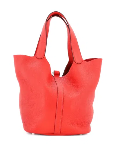 Pre-owned Hermes Picotin Lock Bag Clemence Gm Bucket Bag