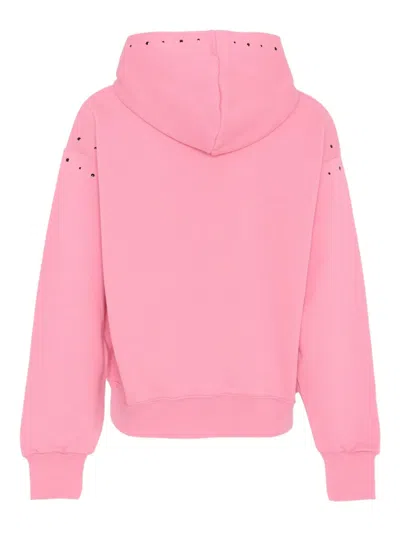 Msgm Studded Hoodie In Pink