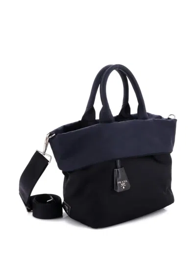 Pre-owned Prada Convertible Double Tessuto Small Tote Bag