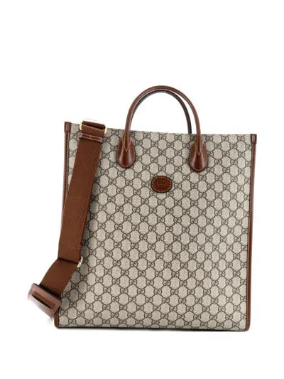 Pre-owned Gucci Interlocking G Gg Coated Canvas Vertical Tote Bag