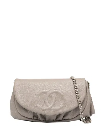 Pre-owned Chanel 2012 Cc Caviar Half Moon Wallet On Chain Crossbody Bag