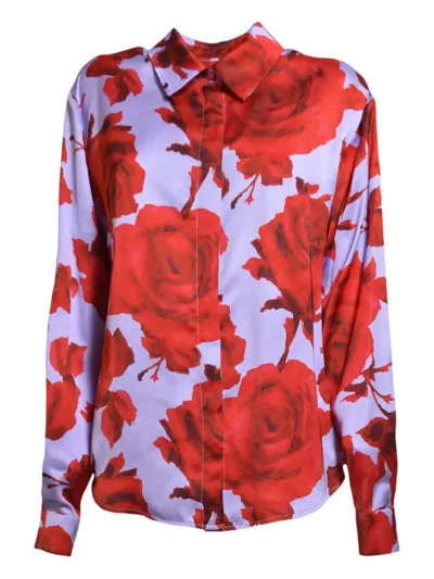 Msgm Floral-print Shirt In Multi