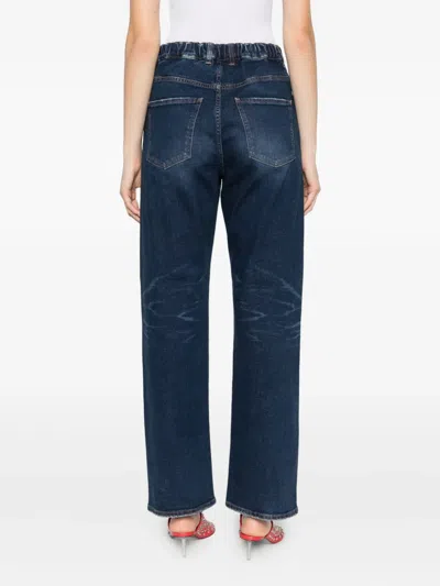 Pence Whiskering-effect Jeans In Blue