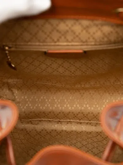Pre-owned Gucci 20th Century Leather Bamboo Drawstring Backpack