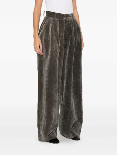 Uma Wang Pleated Trousers In Green