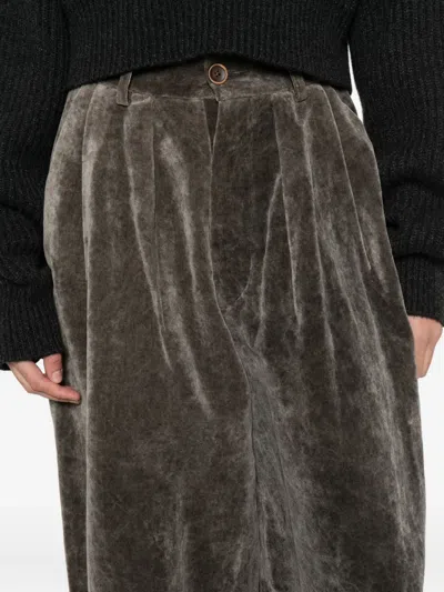 Uma Wang Pleated Trousers In Green