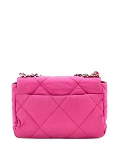 Pre-owned Chanel 19 Flap Bag Quilted Canvas Medium Shoulder Bag