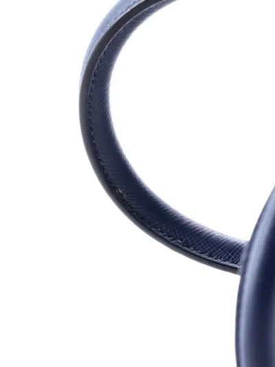 Pre-owned Prada Promenade Bag Saffiano Leather Small Satchel In Blue