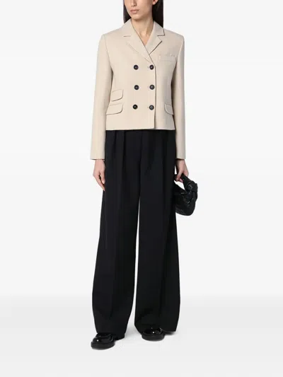 The Garment Mille Beige Double-breasted Jacket In Neutral