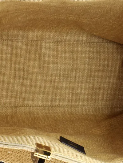 Pre-owned Fendi Sunshine Shopper Woven Raffia Medium Tote Bag