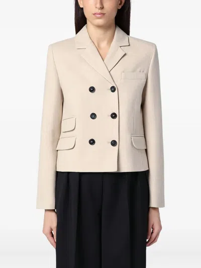 The Garment Mille Beige Double-breasted Jacket In Neutral