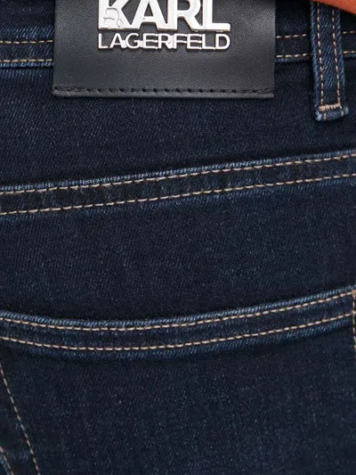 Karl Lagerfeld Logo Patch Jeans In Blue