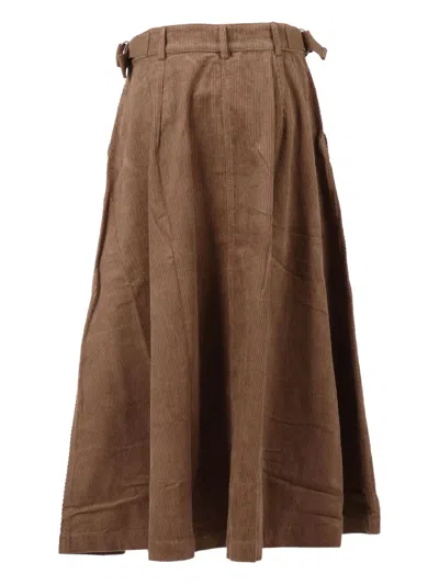 Barbour Corduroy Yasmin Midi Skirt In Brown