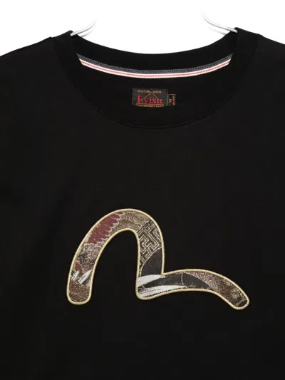 Evisu Seagull Brocade T-shirt In Black