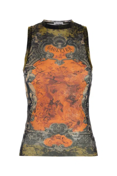 Jean Paul Gaultier Women Printed Tulle Tank Top In Green