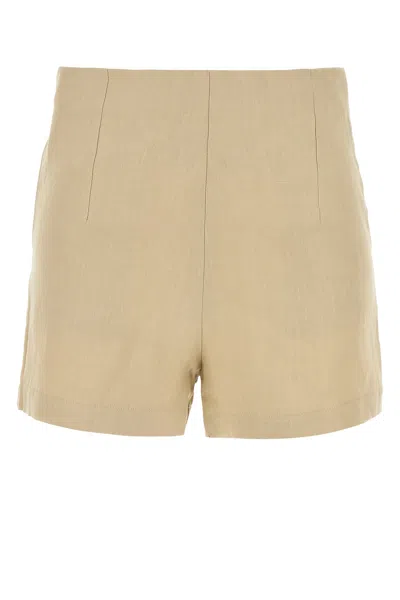 Le Kasha Beige Linen Ezbet Shorts In Gold