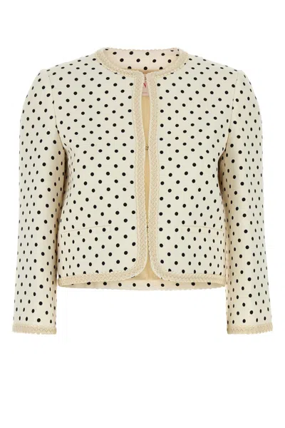 Valentino Supergran Polka Dot Printed Blazer In White