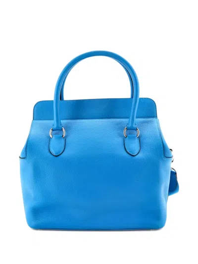 Pre-owned Hermes Toolbox Bag Evercolor 26 Satchel In Blue