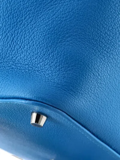 Pre-owned Hermes Toolbox Bag Evercolor 26 Satchel In Blue