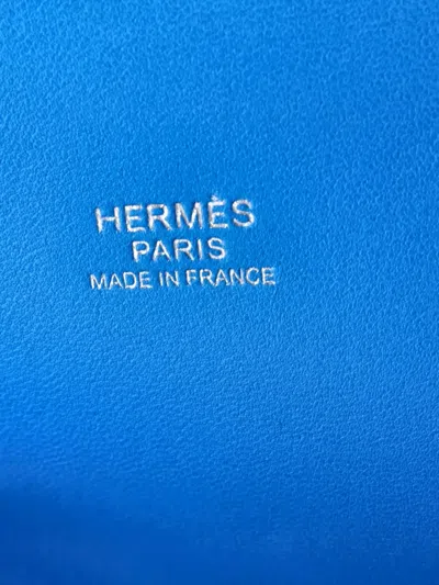 Pre-owned Hermes Toolbox Bag Evercolor 26 Satchel In Blue
