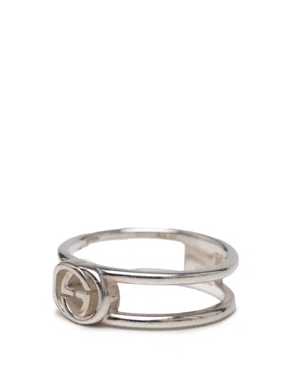 Pre-owned Gucci 2000-2015 Sterling Silver Interlocking G Ring